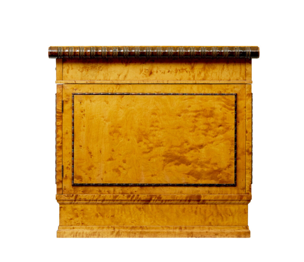Scandinavian Birch Art Deco Pedestal Desk — image 9