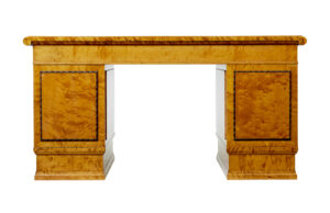 Scandinavian Birch Art Deco Pedestal Desk — thumbnail 7