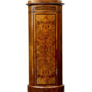19TH CENTURY BURR WALNUT PEDESTAL CUPBOARD