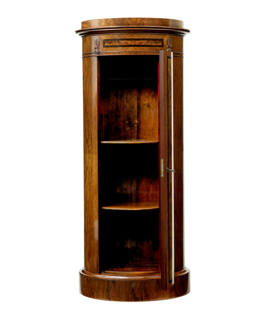 19th Century Burr Walnut Pedestal Cupboard — image 10