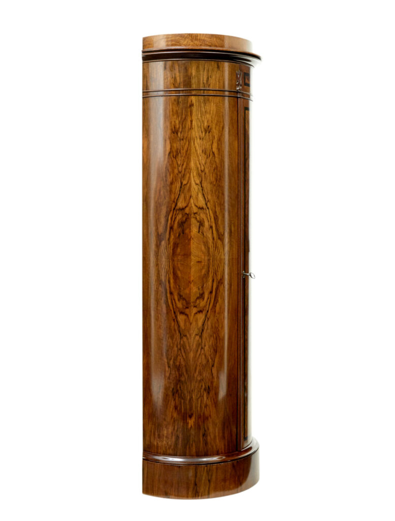 19th Century Burr Walnut Pedestal Cupboard — image 8