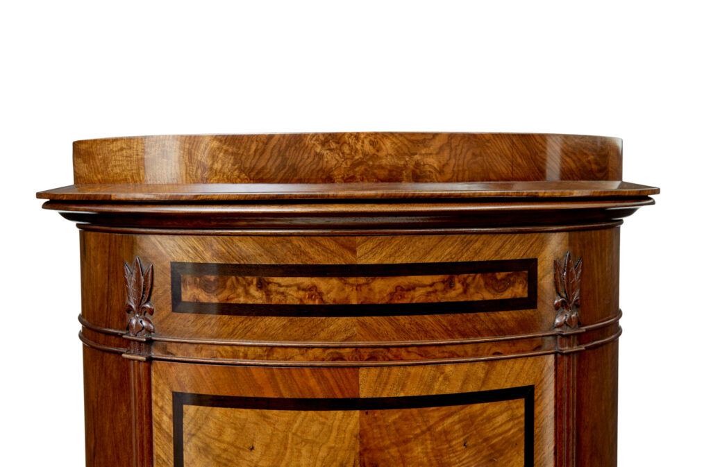 19th Century Burr Walnut Pedestal Cupboard — image 6