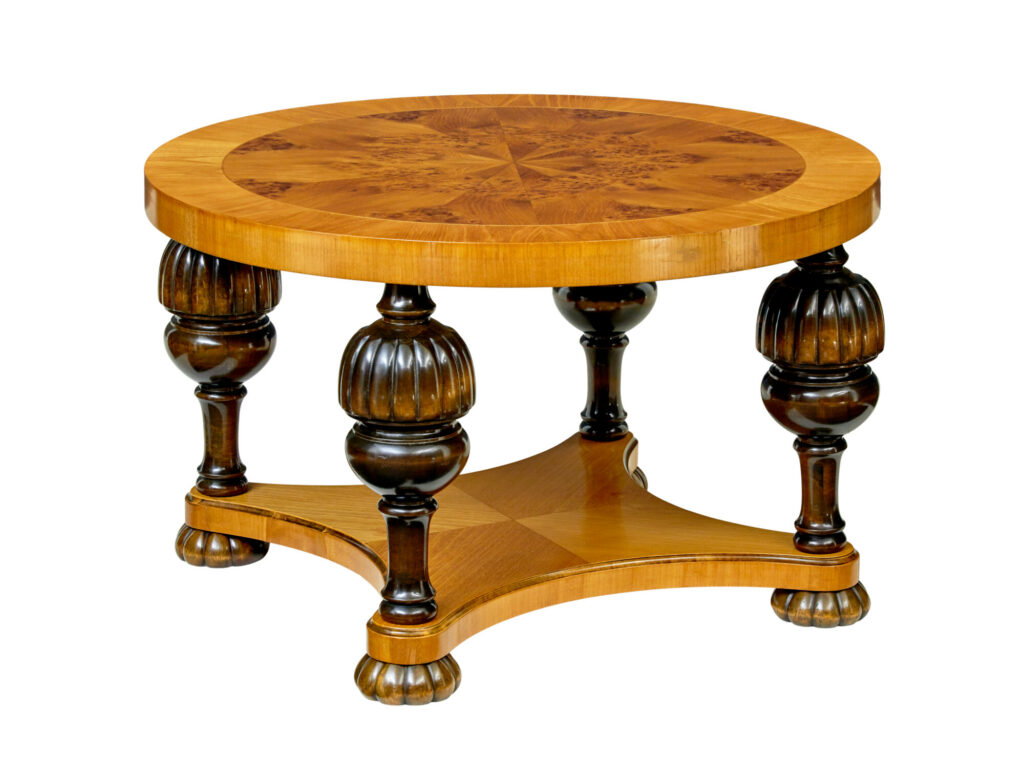 Swedish Mid Century Art Deco Inspired Elm Root Coffee Table