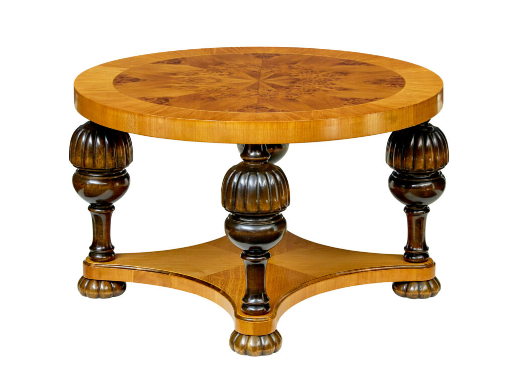 Swedish Mid Century Art Deco Inspired Elm Root Coffee Table — image 9