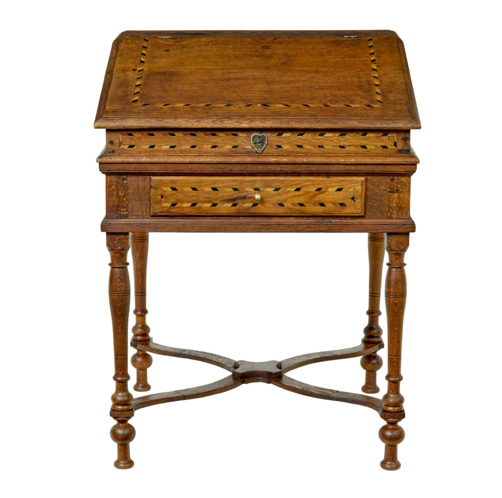 Early 19th Century Dutch Inlaid Oak Writing Slope — image 6
