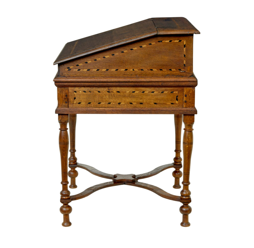 Early 19th Century Dutch Inlaid Oak Writing Slope — image 4
