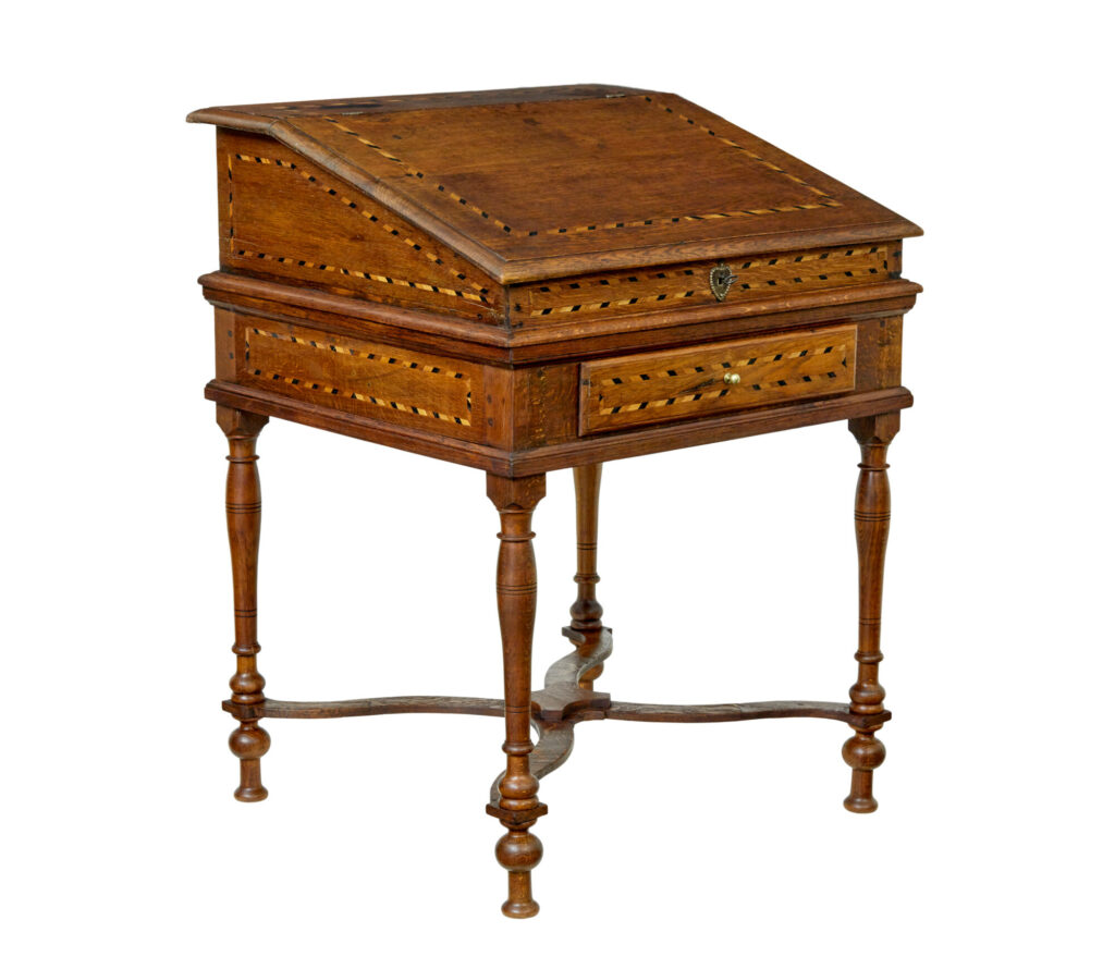 Early 19th Century Dutch Inlaid Oak Writing Slope