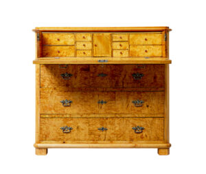 Mid 19th Century Burr Birch Swedish Secretaire Chest of Drawers — thumbnail 6