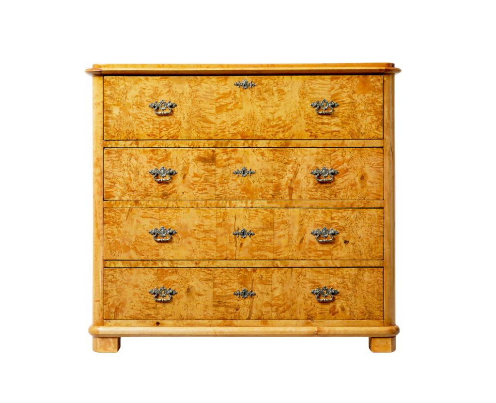 Mid 19th Century Burr Birch Swedish Secretaire Chest of Drawers — image 5