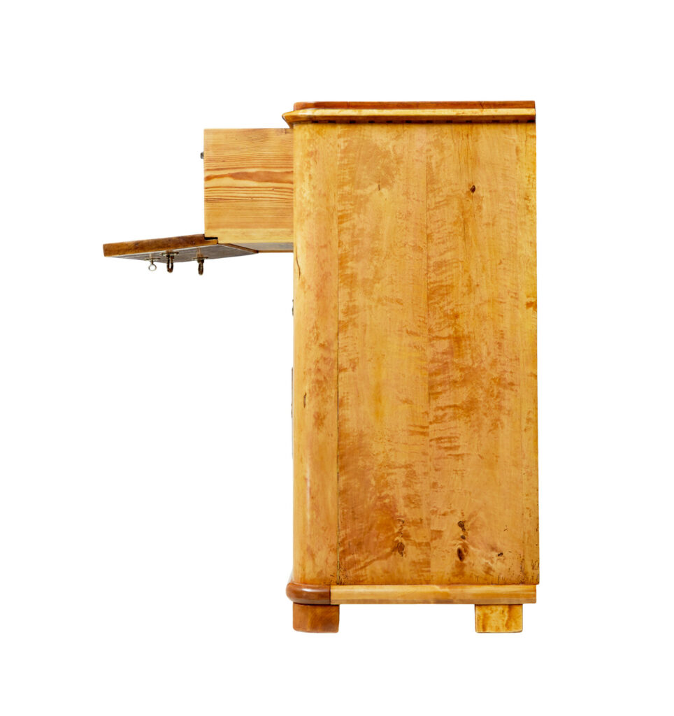 Mid 19th Century Burr Birch Swedish Secretaire Chest of Drawers — image 4