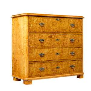 MID 19TH CENTURY BURR BIRCH SWEDISH SECRETAIRE CHEST OF DRAWERS