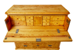Mid 19th Century Burr Birch Swedish Secretaire Chest of Drawers — thumbnail 10