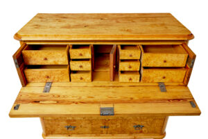 Mid 19th Century Burr Birch Swedish Secretaire Chest of Drawers — thumbnail 9
