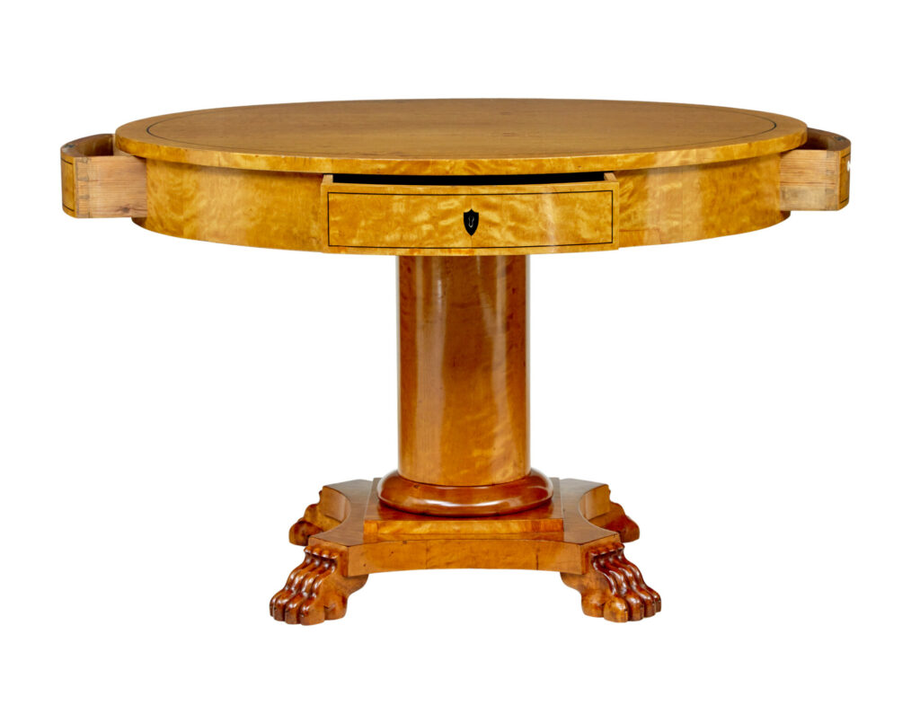 19th Century Swedish Birch Circular Center Table — image 7
