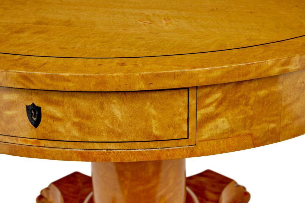 19th Century Swedish Birch Circular Center Table — image 3