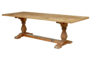 19TH CENTURY CARVED PINE REFECTORY DINING TABLE