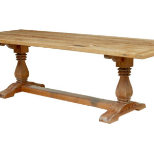 19TH CENTURY CARVED PINE REFECTORY DINING TABLE