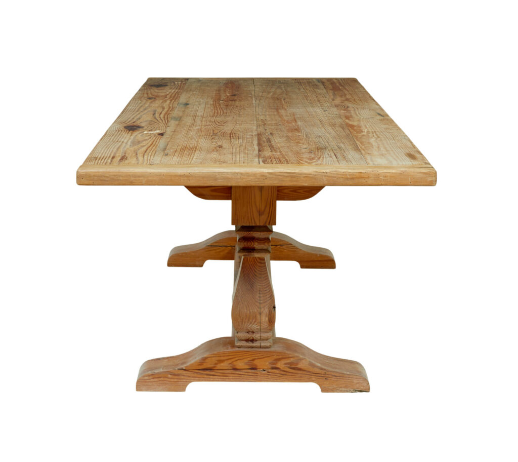 19th Century Carved Pine Refectory Dining Table — image 10