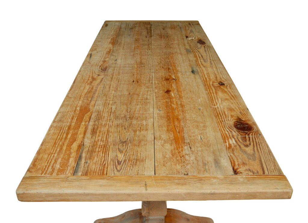 19th Century Carved Pine Refectory Dining Table — image 8
