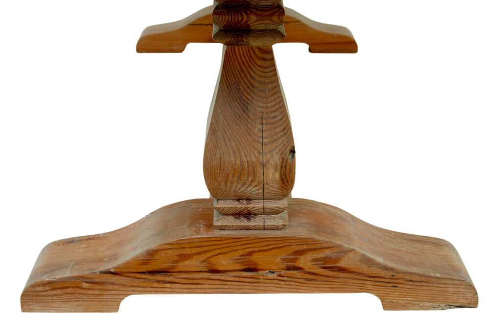 19th Century Carved Pine Refectory Dining Table — image 3