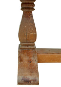 19th Century Carved Pine Refectory Dining Table — thumbnail 2
