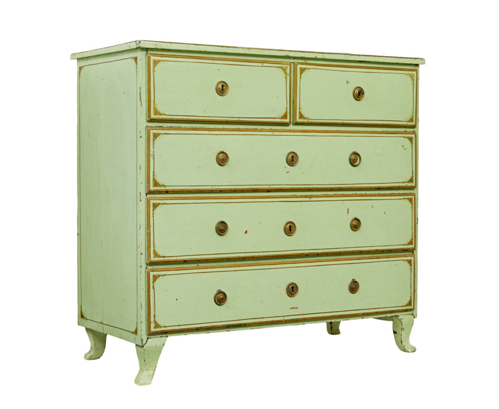 19th Century Swedish Painted Pine Chest of Drawers
