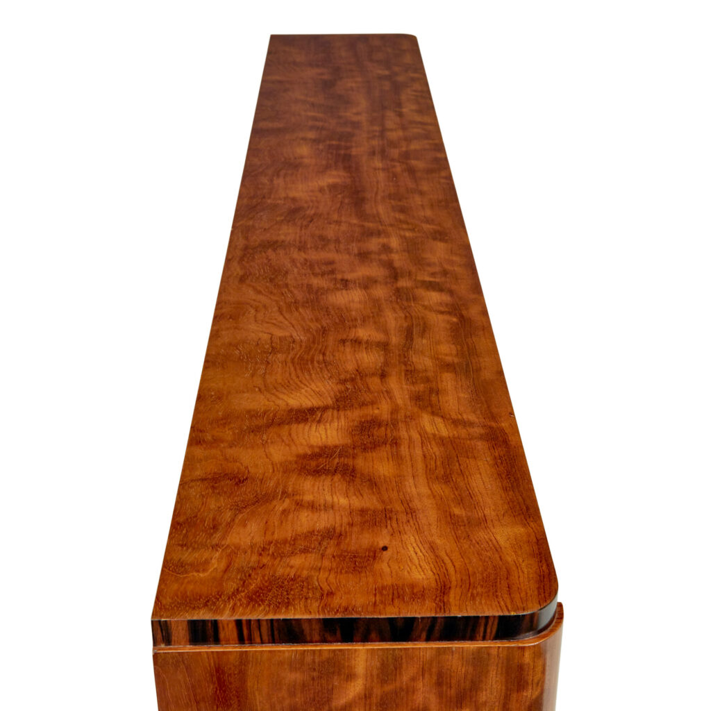 Mid Century Scandinavian Teak and Zebrawood Low Open Bookcase — image 7