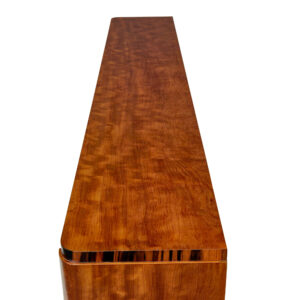 Mid Century Scandinavian Teak and Zebrawood Low Open Bookcase — thumbnail 6