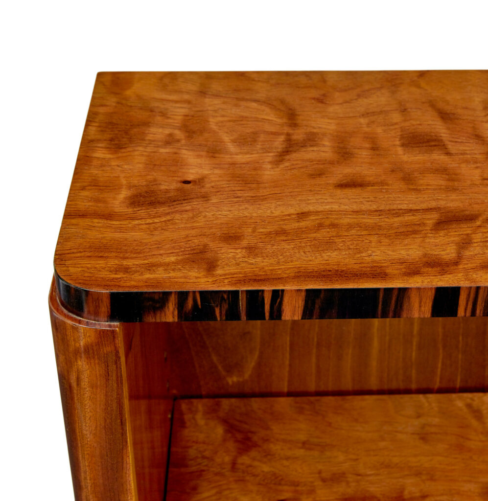 Mid Century Scandinavian Teak and Zebrawood Low Open Bookcase — image 5