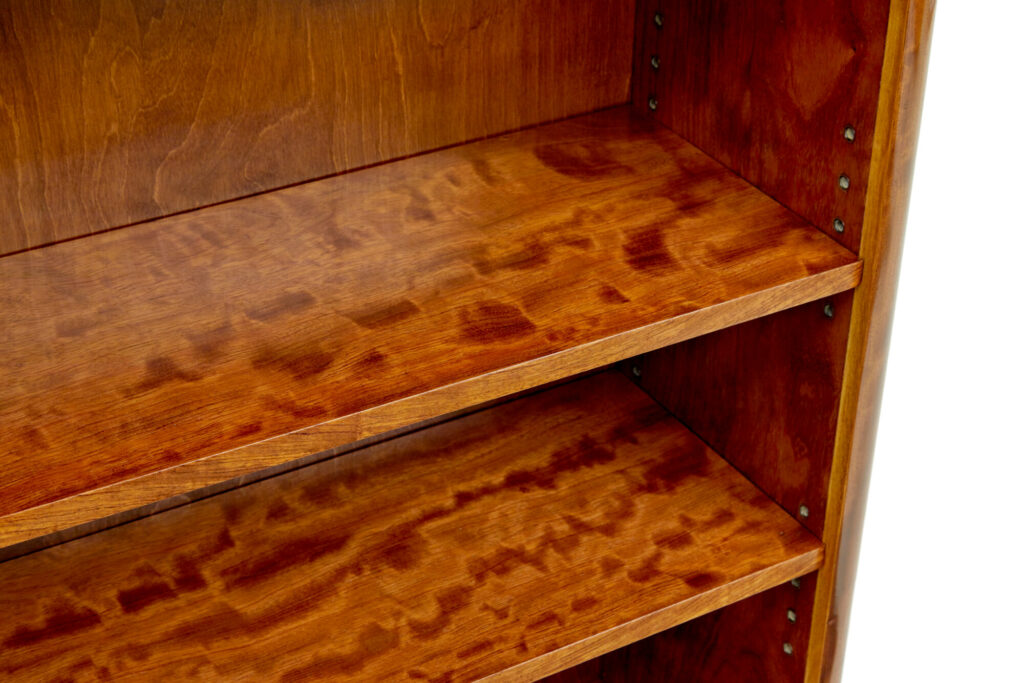 Mid Century Scandinavian Teak and Zebrawood Low Open Bookcase — image 4