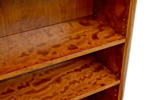 Mid Century Scandinavian Teak and Zebrawood Low Open Bookcase — thumbnail 4