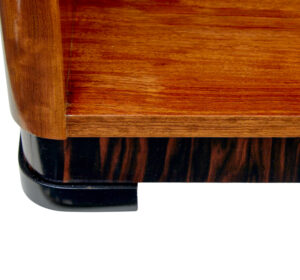 Mid Century Scandinavian Teak and Zebrawood Low Open Bookcase — thumbnail 3