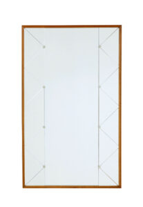 LARGE SWEDISH MID CENTURY HARLEQUIN MIRROR