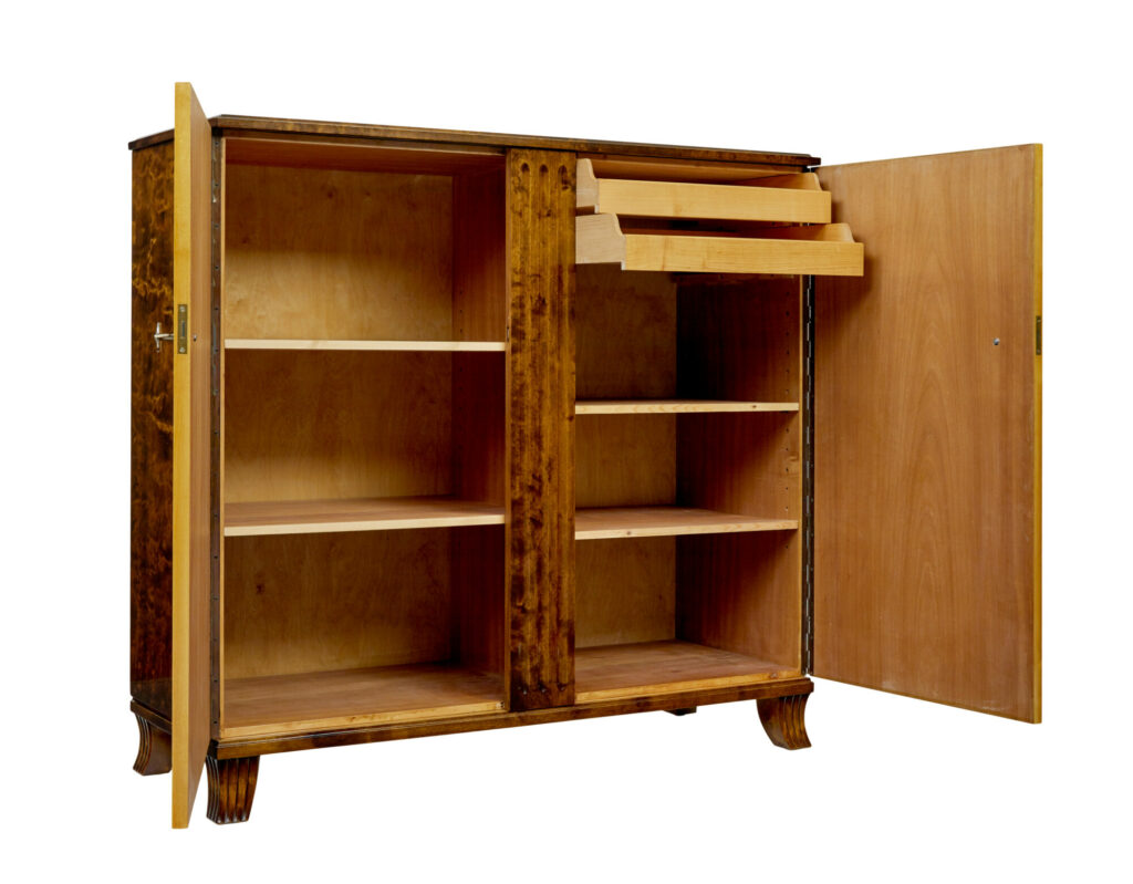 Scandinavian Art Deco Elm and Birch Inlaid Cabinet — image 11