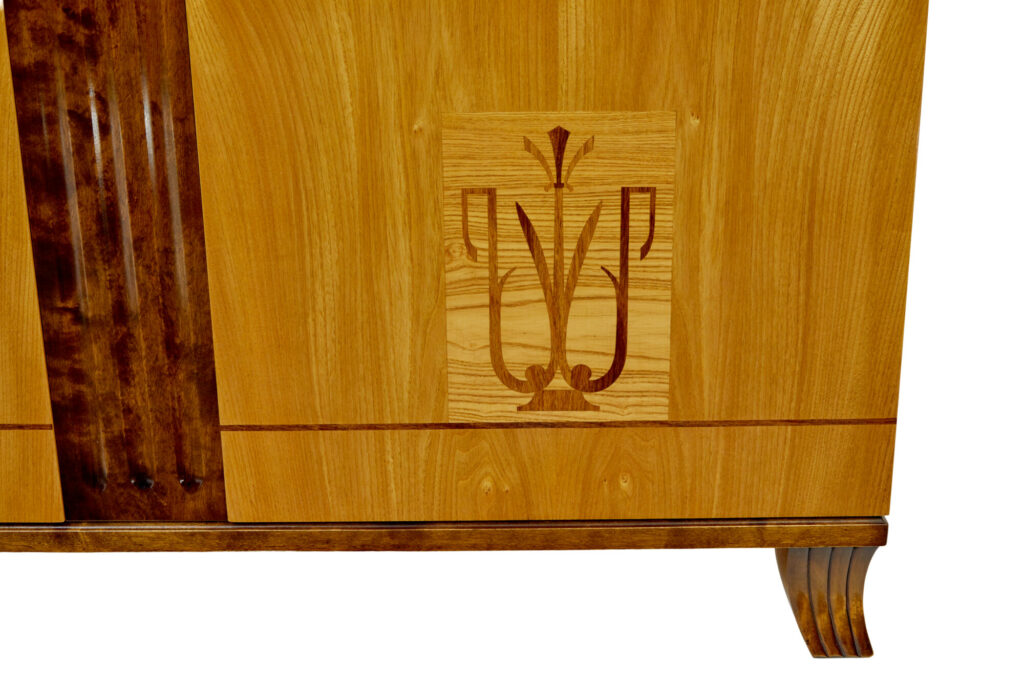 Scandinavian Art Deco Elm and Birch Inlaid Cabinet — image 5