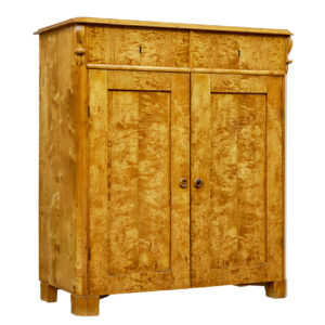 19TH CENTURY SWEDISH TIGER BIRCH CUPBOARD