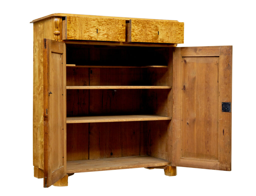 19th Century Swedish Tiger Birch Cupboard — image 11