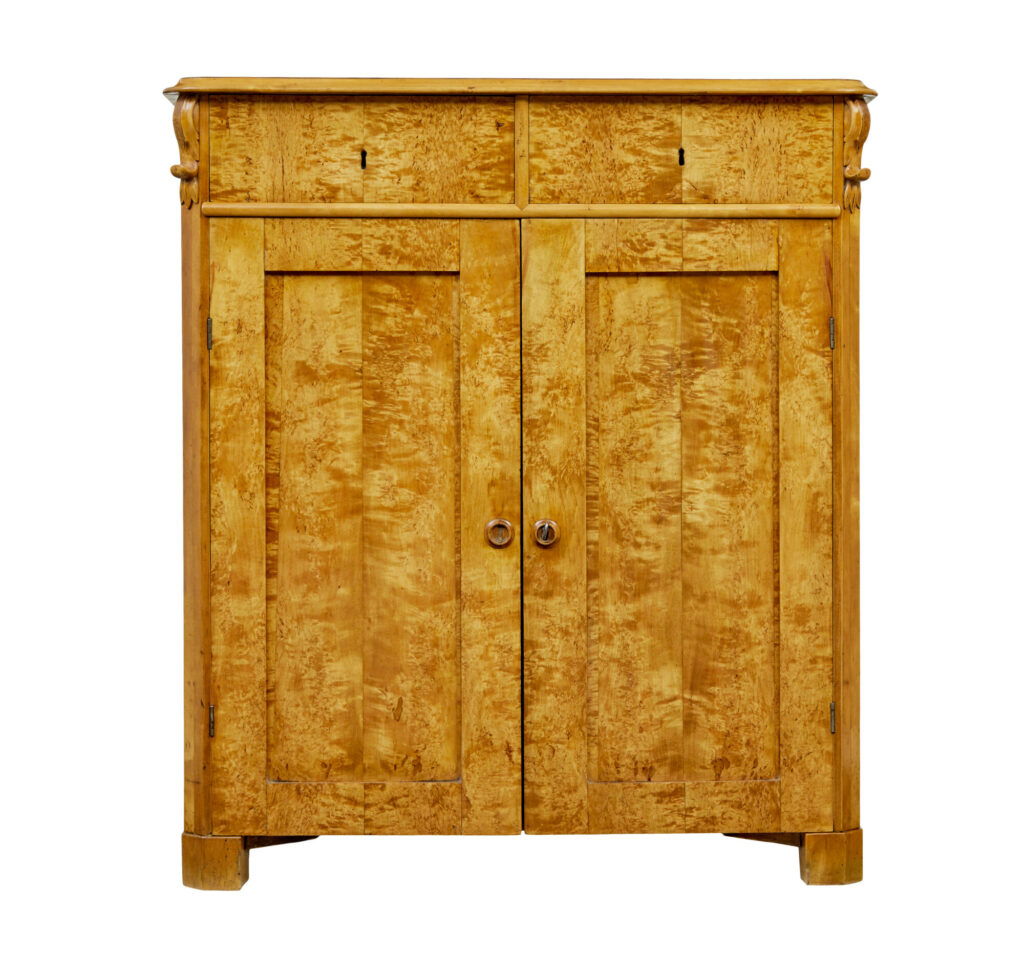 19th Century Swedish Tiger Birch Cupboard — image 10