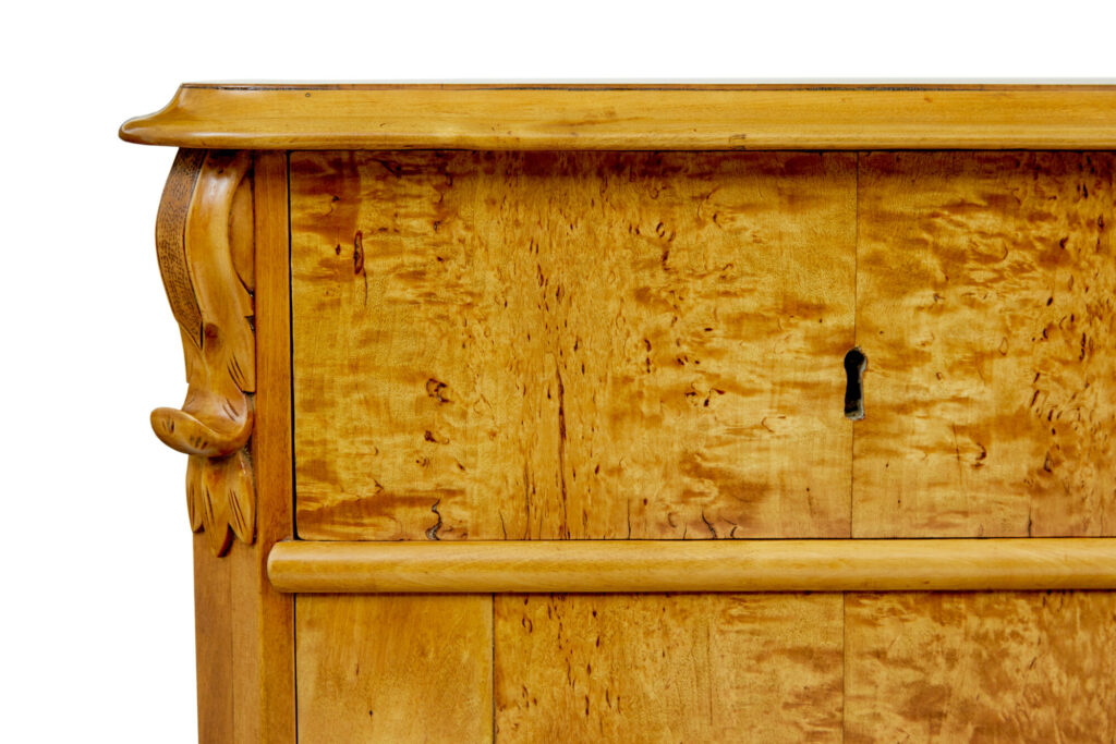 19th Century Swedish Tiger Birch Cupboard — image 4
