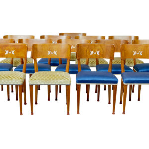 RARE SET OF SWEDISH ART DECO ELM KLISMOS DINING CHAIRS