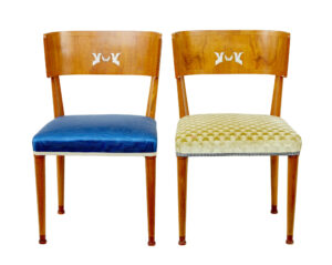 Rare Set of Swedish Art Deco Elm Klismos Dining Chairs — thumbnail 10