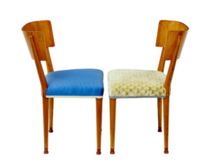 Rare Set of Swedish Art Deco Elm Klismos Dining Chairs — thumbnail 8