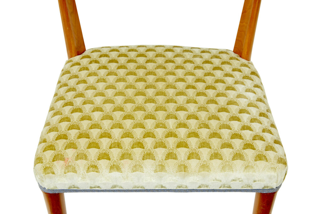 Rare Set of Swedish Art Deco Elm Klismos Dining Chairs — image 7