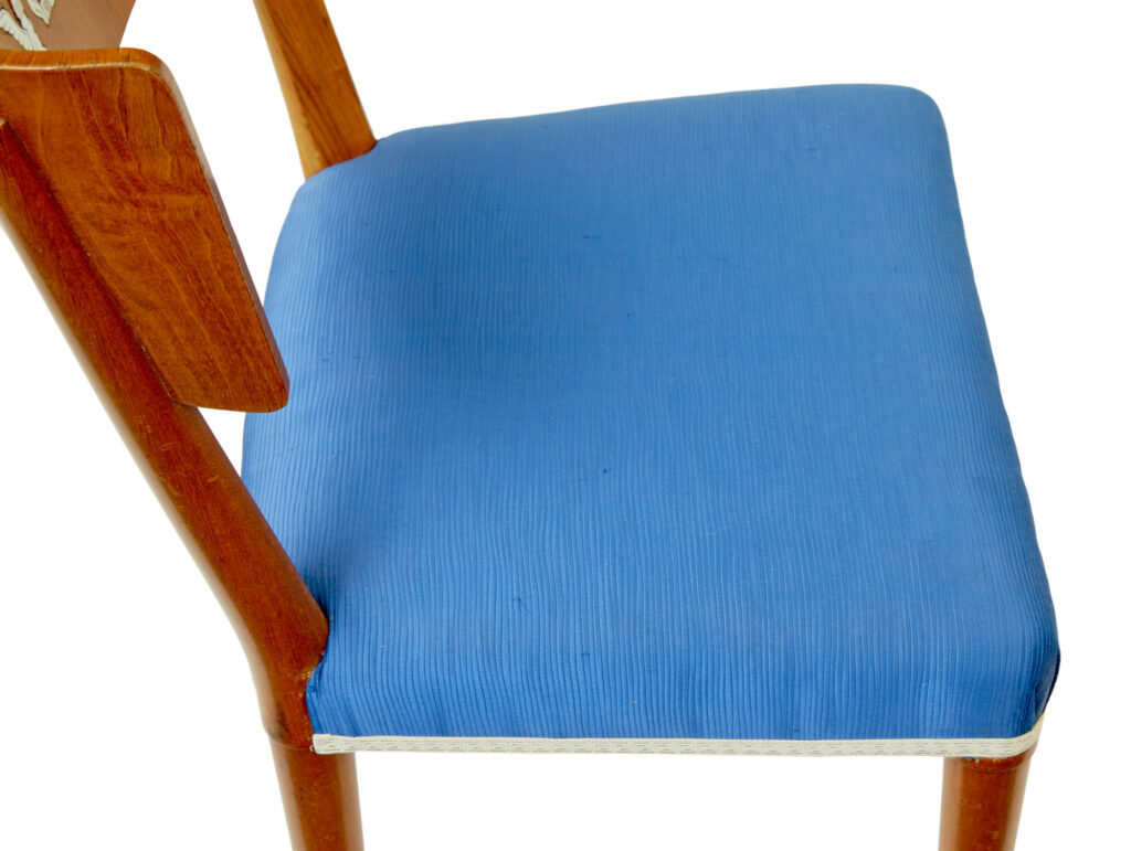 Rare Set of Swedish Art Deco Elm Klismos Dining Chairs — image 5