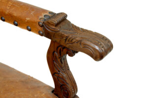 Pair of 19th Century Oak and Embossed Leather Armchairs — thumbnail 2