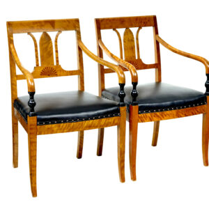 PAIR OF PERIOD ART DECO SCANDINAVIAN BIRCH ARMCHAIRS