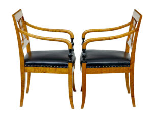 Pair of Period Art Deco Scandinavian Birch Armchairs — thumbnail 6