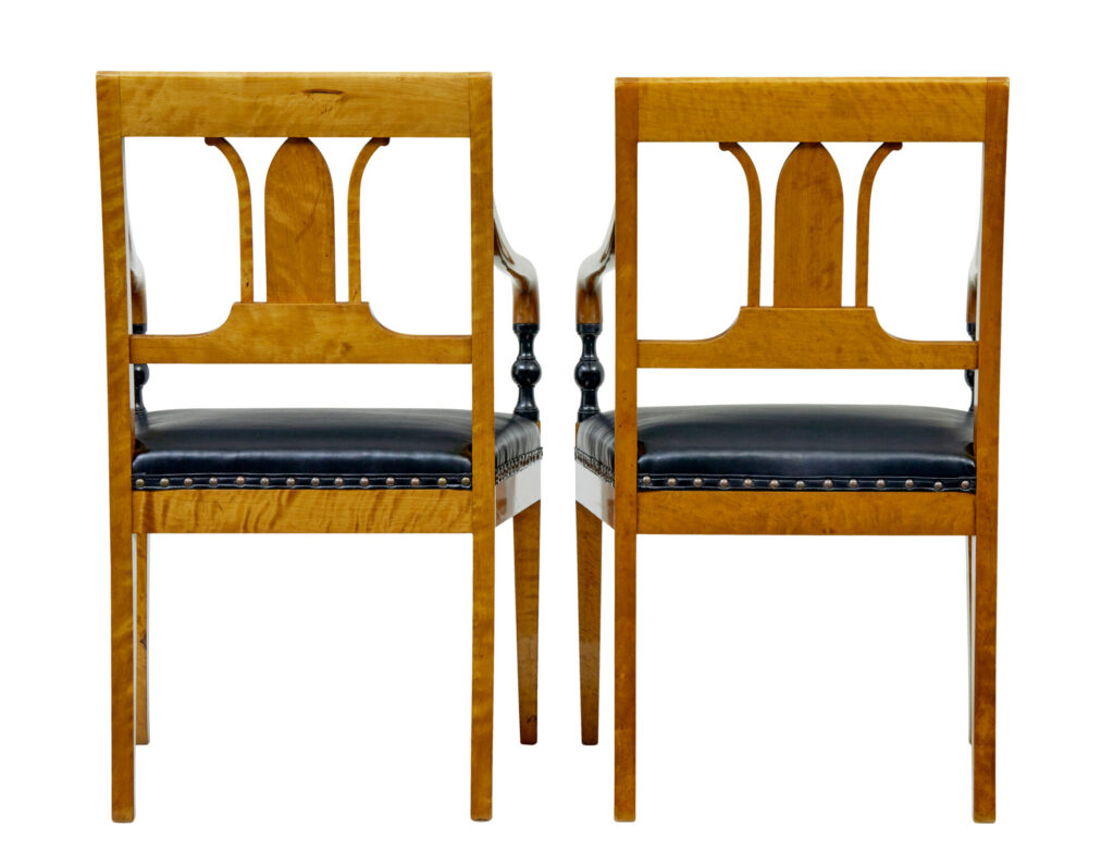 Pair of Period Art Deco Scandinavian Birch Armchairs — image 2