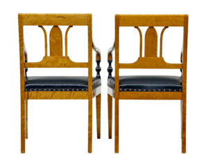 Pair of Period Art Deco Scandinavian Birch Armchairs — thumbnail 2