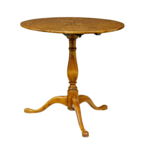 SWEDISH MID 19TH CENTURY INLAID BURR BIRCH OCCASIONAL TABLE